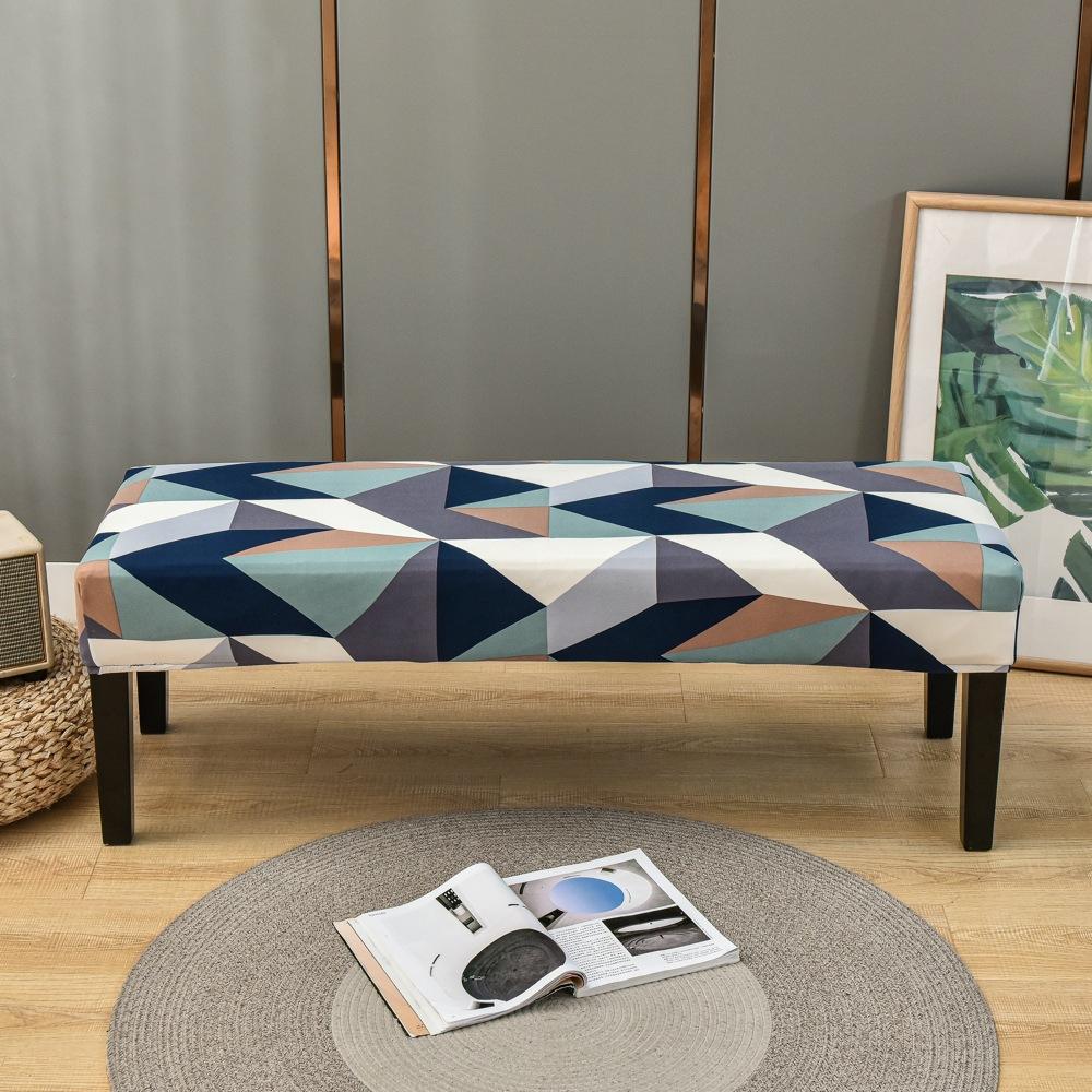 Bench Cover Stretch Spandex Piano Stool Cover Long Ottoman Cover Solid Color Changing Shoes Chair Slipcover Home Decor