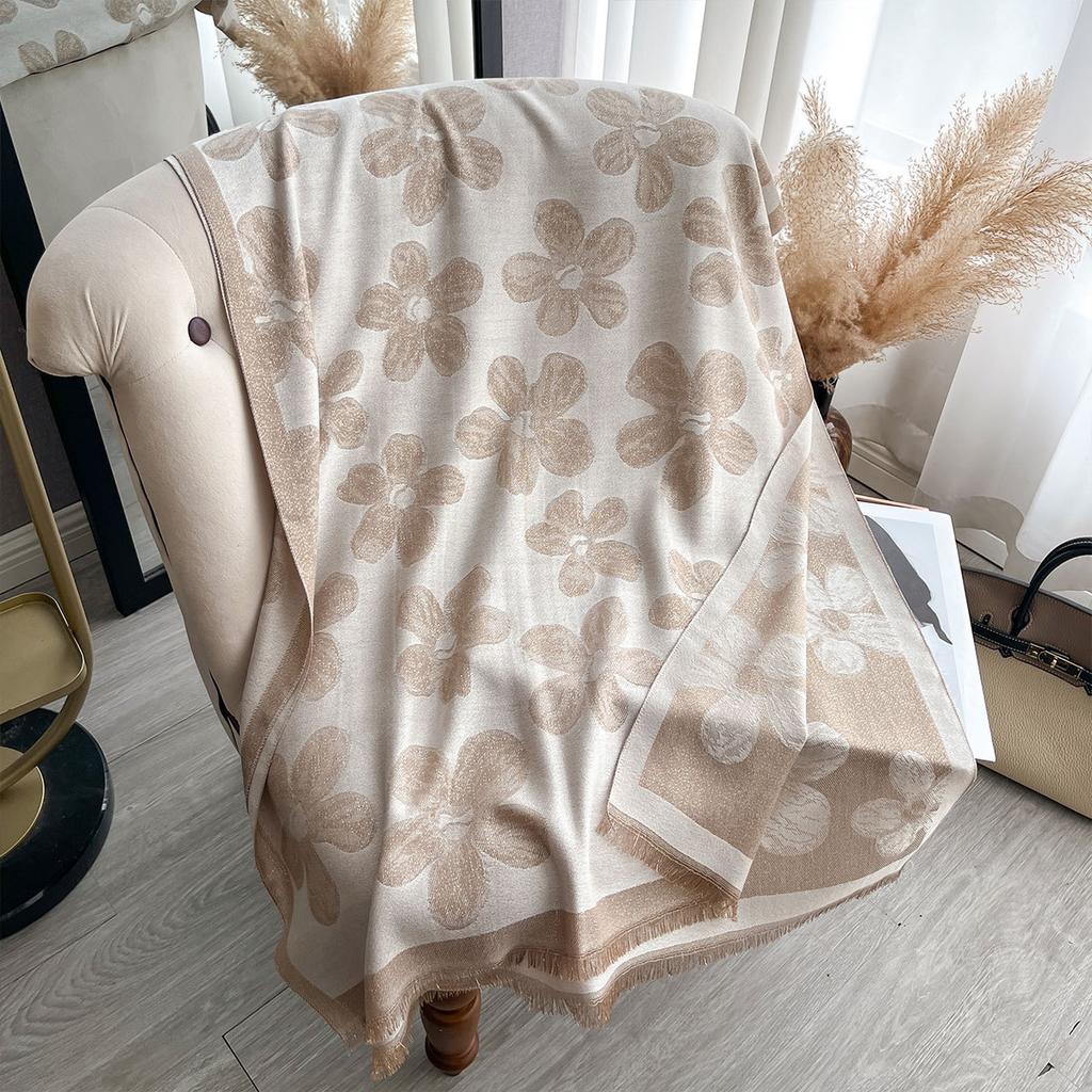 Trend Gold Thread Imitation Cashmere Thin Double-Sided Shawl Fashion Internet Celebrity Big Brand Scarf Of The Same Style