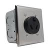 Industrial 30A Electrical Outlet Installation Kit NEMA 10 30R with Junctions Box & Sliding Cover for Wiring Use