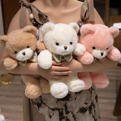 30cm Cute Teddy Bears Stuffed Plush Toys Cartoon Tie Bear Stuffed Animal Pillow Doll Home Decor Living Room Bedroom