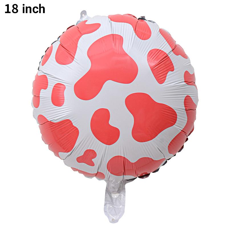 

Animal Pattern Balloon Aluminum Film 18 Inch Ball Animal Spots Decorative Supplies Animal Modeling Theme Accessories 18 inch red cow ball