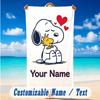 Beach Towel Custom Name Text, Quick Dry Large Towel For Beach HomeSnoopy Peanuts