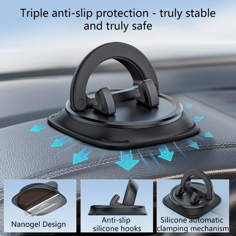 Strong ABS Dashboard Phone Holders with Not Slip Grip Quick Installation Car Dashboard Phone Mount for Smartphones
