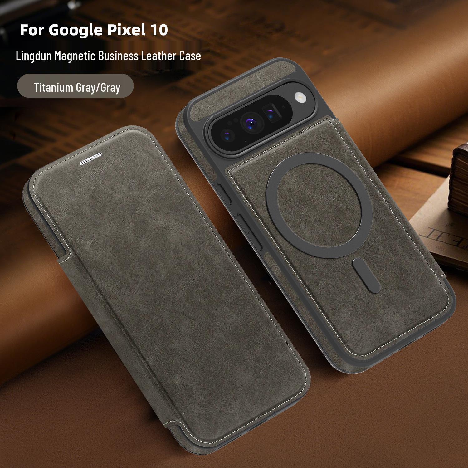 

Google Pixel 10 Pro XL Magnetic Flip Leather Case with Card Holder – Drop-Proof Google Pixel 8