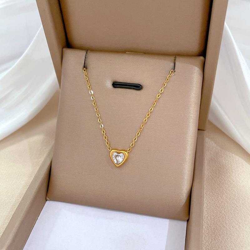 Cold Wind Love Personality Minimalist Wind Furnace Real Gold Necklace Female Collarbone Chain