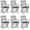 Day and Night - Day and Night Folding Garden Chairs 6 Units Cushions Solid Acacia Wood