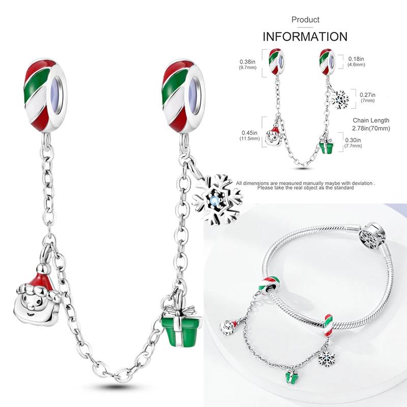 Christmas Charms Copper Elk Santa Claus Bead Snowflake Bell Snowman Charm Fit Original Bracelet Diy Jewelry
