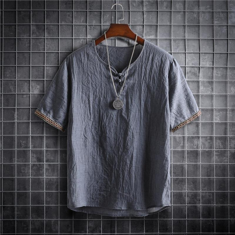 5XL Nadměrná velikost Letní Pánské Košile Jednobarevné Korejská Móda Pánská Košile s Krátkým Rukávem Havajská Košile s Krátkým Rukávem Lehké Oblečení