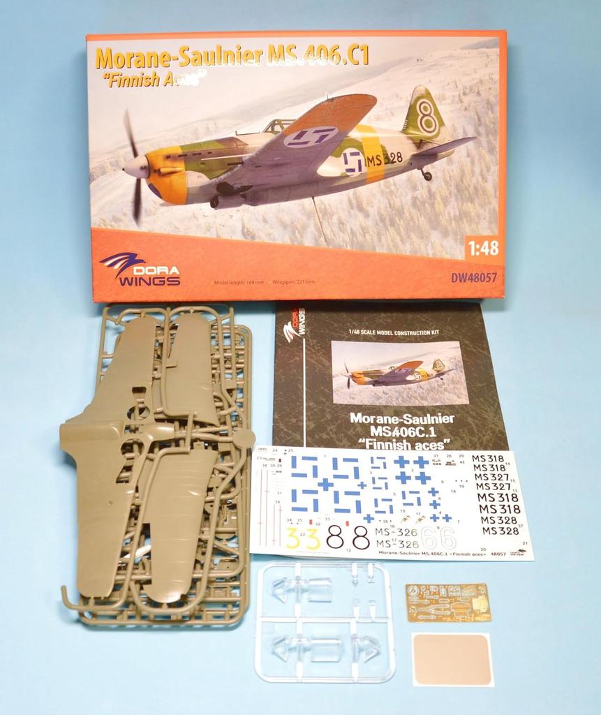 Drawnings 1/48 Morane-Saulnier MS.406C.1 Finnish Ace Pilot Plastic Model DWS48057 (Airplane)