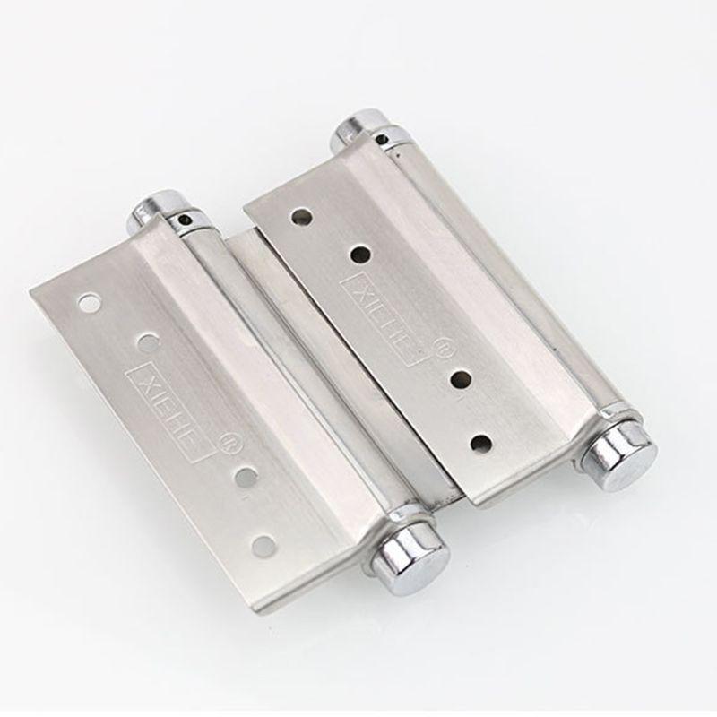 Stainless Steel Two-Way Free Door Hinge Cowboy Door Fence Dedicated Hinge 4 Inches Double Open Spring Hinges