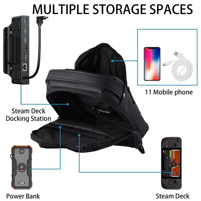 Carrying Case Shoulder Bag Organizer Protector Storage Bag Compatible For Steam Deck Console