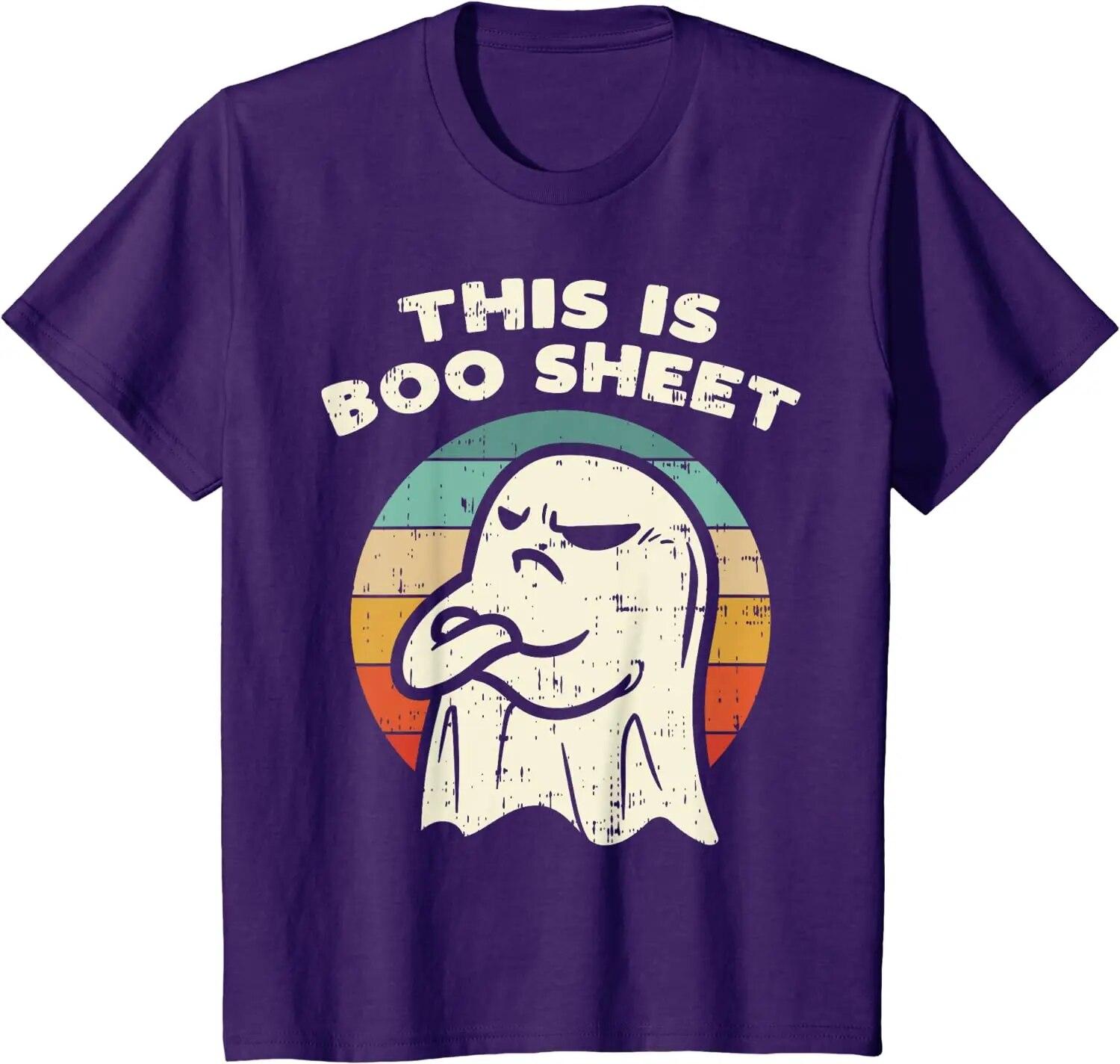 

This Is Boo Sheet Ghost Ретро костюм на Хэллоуин, женская футболка унисекс, хлопковые повседневные футболки Four Seasons, повседневные футболки с рисунком 3XL