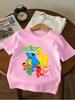 Cute Sesame Street Cartoon Short Sleeve Tee For Children Summer Casual Crewneck Top Boys Girls Age 3-14