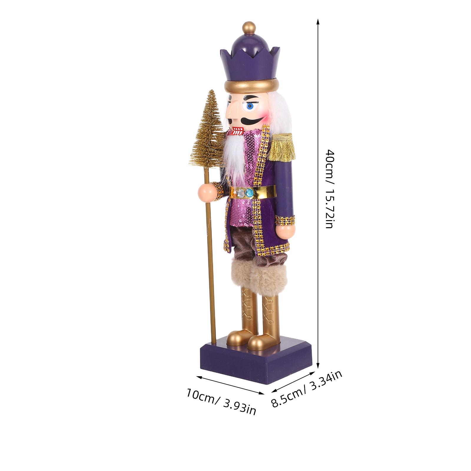 Christmas Lighted Nutcracker Soldier Figurine with Music LED Plastic Nutcracker for Christmas Holiday & Winter Festival Decor фиолетовый