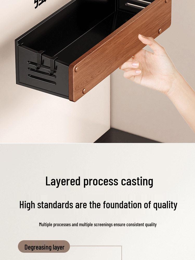 Dual-Layer Magnetic Kitchen Shelf for Refrigerator - Punch-Free Spice Rack Organizer