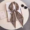 Fashion Print Hair Ribbon Scarf Women Neck Tie Bag Scarfs Satin Silk Skinny Headscarves Ladies Foulard Floral Bands New