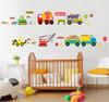 Cartoon Vehicle Traffic Car Buses Wall Sticker for Kids Room Living Room Kindergarten Baby Nursery room DIY decoration