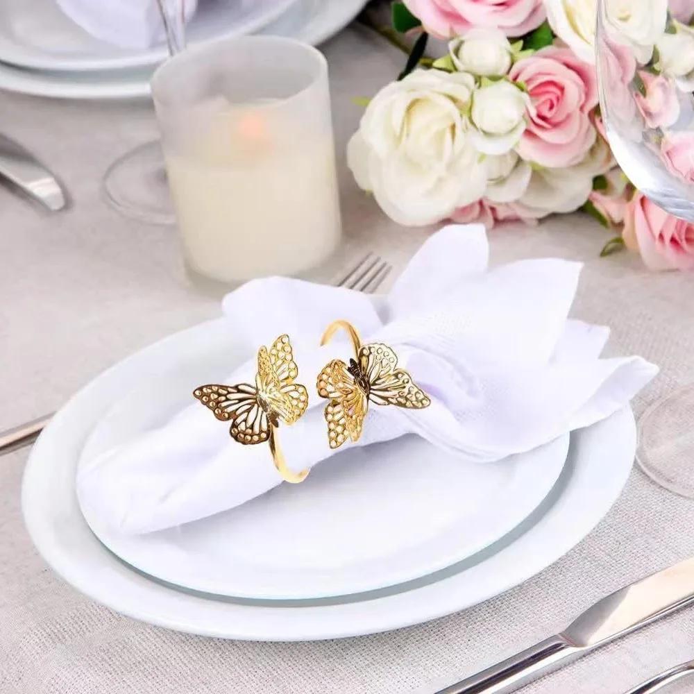 1-36PCS Butterfly Napkin Rings Wedding Table Decor Elegant Napkin Holders Creative Cloth Ring for Party Supplies