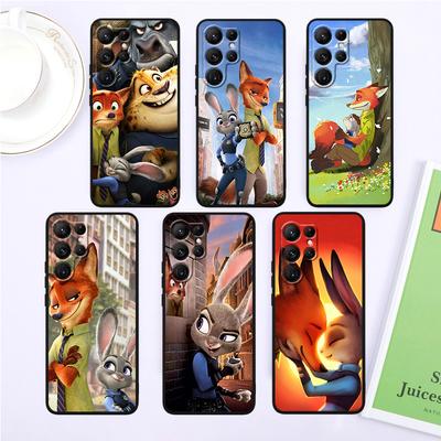 Anime Judy Zootopia For Samsung Galaxy S24 S23 S22 S21 S20 FE S10 S10E Plus Ultra Pro Lite 5G Black Soft Phone Case