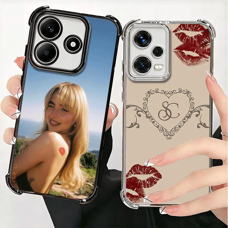CR66 S-Sabrina C-Carpenter Plating Phone Case For Xiaomi Redmi Note 14 15 Pro Plus 13 12 11 11S 11T 10 9S 9 5G Anti-Fall Airabag