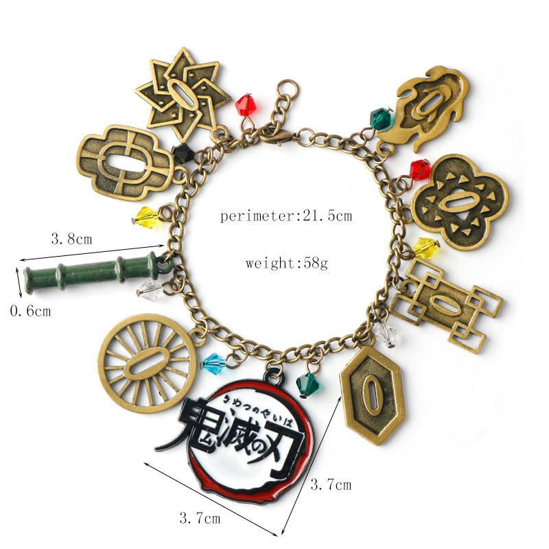 Anime Demon Slayer Charm Bracelet For Women Men Evil Kamado Tanjirou Figure Bangle Bracelet Adjustbale Chain Jewelry Gifts