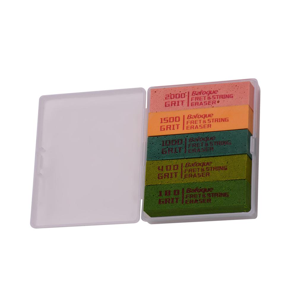 Guitar Fret Polishing Erasers Abraisive Rubber Blocks with 180 Grit & 400 Grit & 1000 Grit & 1500 Grit & 2000 Grit for