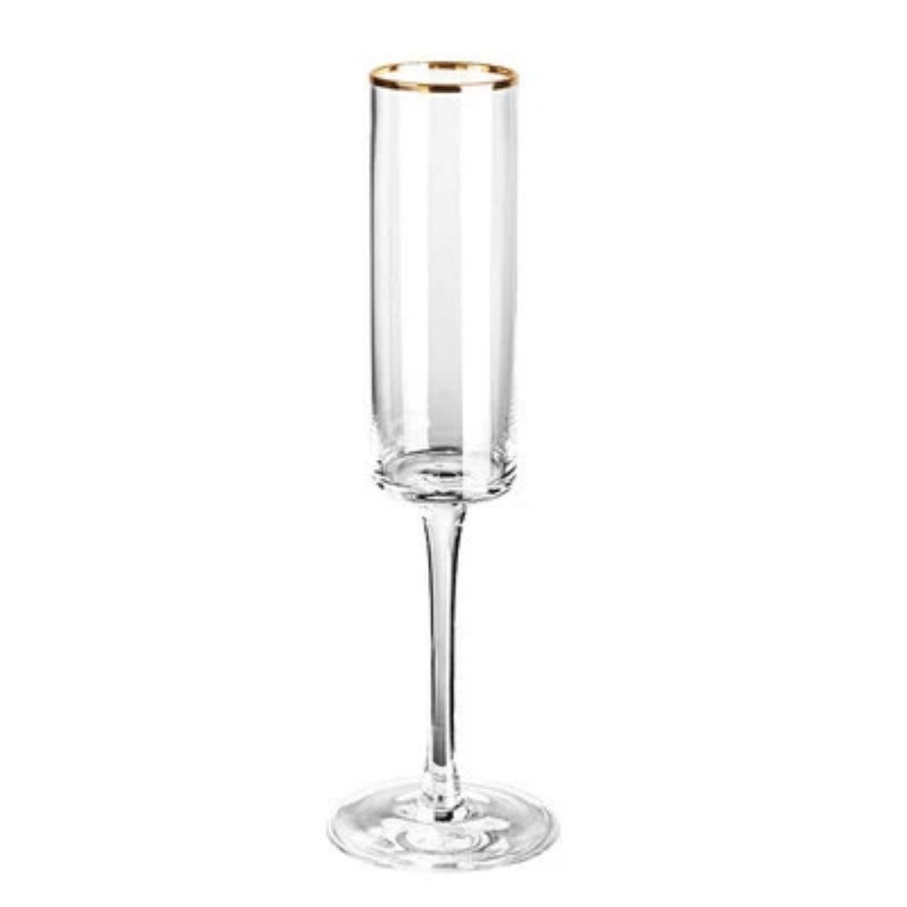 1 PIÈCE Verres Flûtes à Champagne Bordure Or Verres à Cocktail Élégamment Conçus Soufflés à la Main, Sans Plomb, Coupes à Champagne