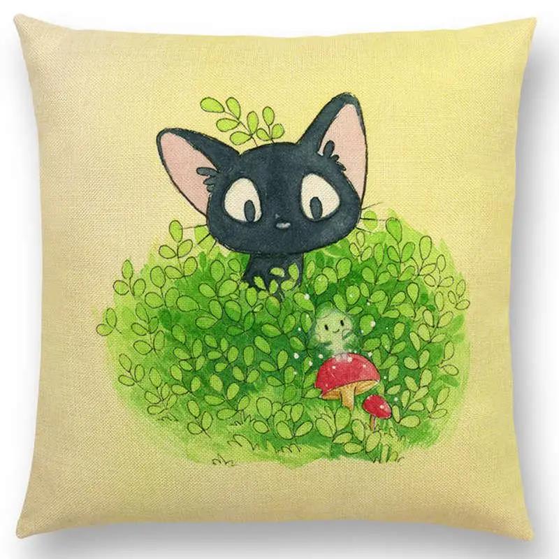 Newest Cute Cartoon Sofa Pillow Cover Black and White Cat Funny Fox Cushion Cover Throw pillowcase