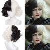 Trendige Kurzhaar-Cruella-Perücke Hochtemperaturfaser Ideal für jeden Hautton