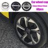 40pcs New 3D 54mm 60mm 63mm Car Emblem Wheel Center Hub Cap Auto Rim Refit Dust-proof Badge Covers Styling