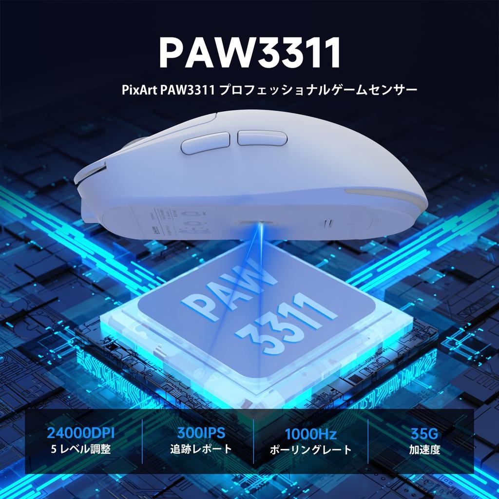 ATTACK SHARK X G6 Gaming Three Connection PAWW3311 24000 DPI RGB Mouse with Adjustable 35G Max Five Huanyu 10 Million Cycles Sleep Ergonomic