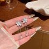 Light Luxury Long Tassel Flower Earrings for Women Japanese and Korean Style Niche High-End Dangle Earrings Jewelry Accessories