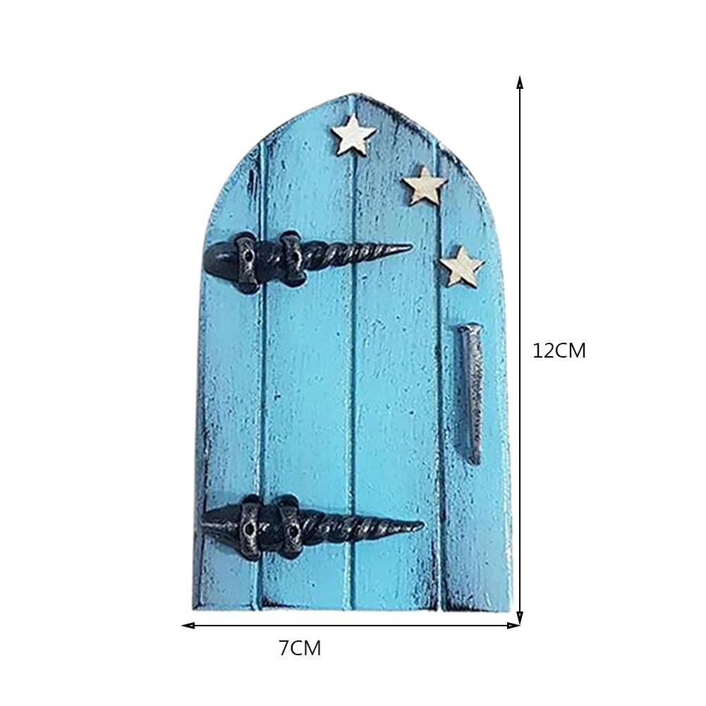 Wood Miniature Fairy Dwarf Window Door Gnome Art Courtyard Garden Statues Decor Art Sculpture Decoration Accessories