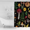 Fern Mushroom Leaf Bathroom Shower Curtain Artistic Colorful Bath Rug Decoration for Home Decor