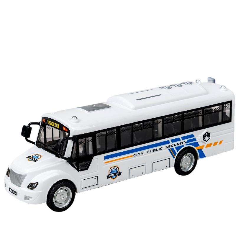 1/30 Scale Inertia Sliding Campus Bus Car Model Simulation Sound and Light Music Educational Toy Bus Car Toy Children's Birthday Gift