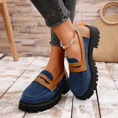 Mode 2024 Damenschuhe Slipper Damen High Heels Plateau Lässige Pumps Damen Gemischte Farben Runde Zehe Mittelhoher Absatz Slip-on Schuhe Weiblich