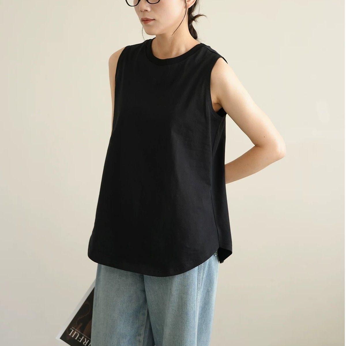 

Women s Plus Size 95% Cotton Spaghetti Strap Sleeveless Vest - Loose Fit, Mid-Length Base Layer Top M (80-100 jin)
