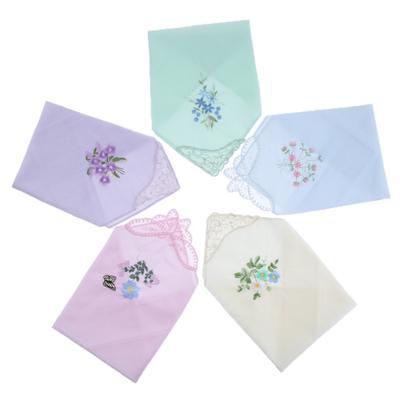 12X Womens Beauty Floral Printed Handkerchief Wendding Party Cotton Blend Hanky