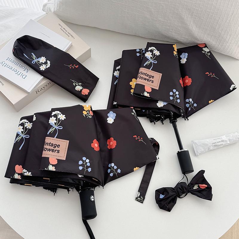 Sturdy Folding Umbrella: Cute Print, Dual-Use for Sun and Rain, Sun Protection for Men and Women