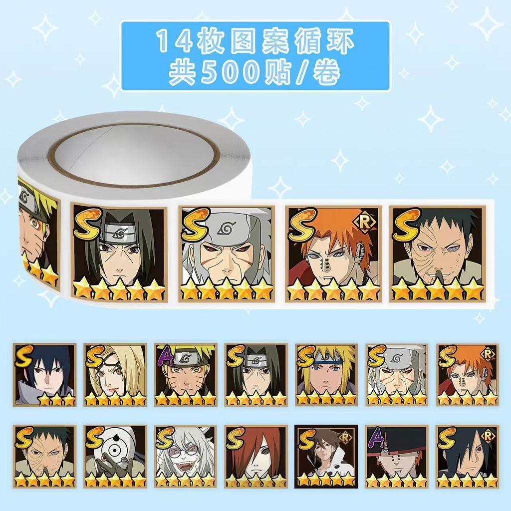 New 500pcs/roll Narutos Kawaii Stickers Luggage Graffiti Toy Decals Decoration Sticker Gift Closure Sticker