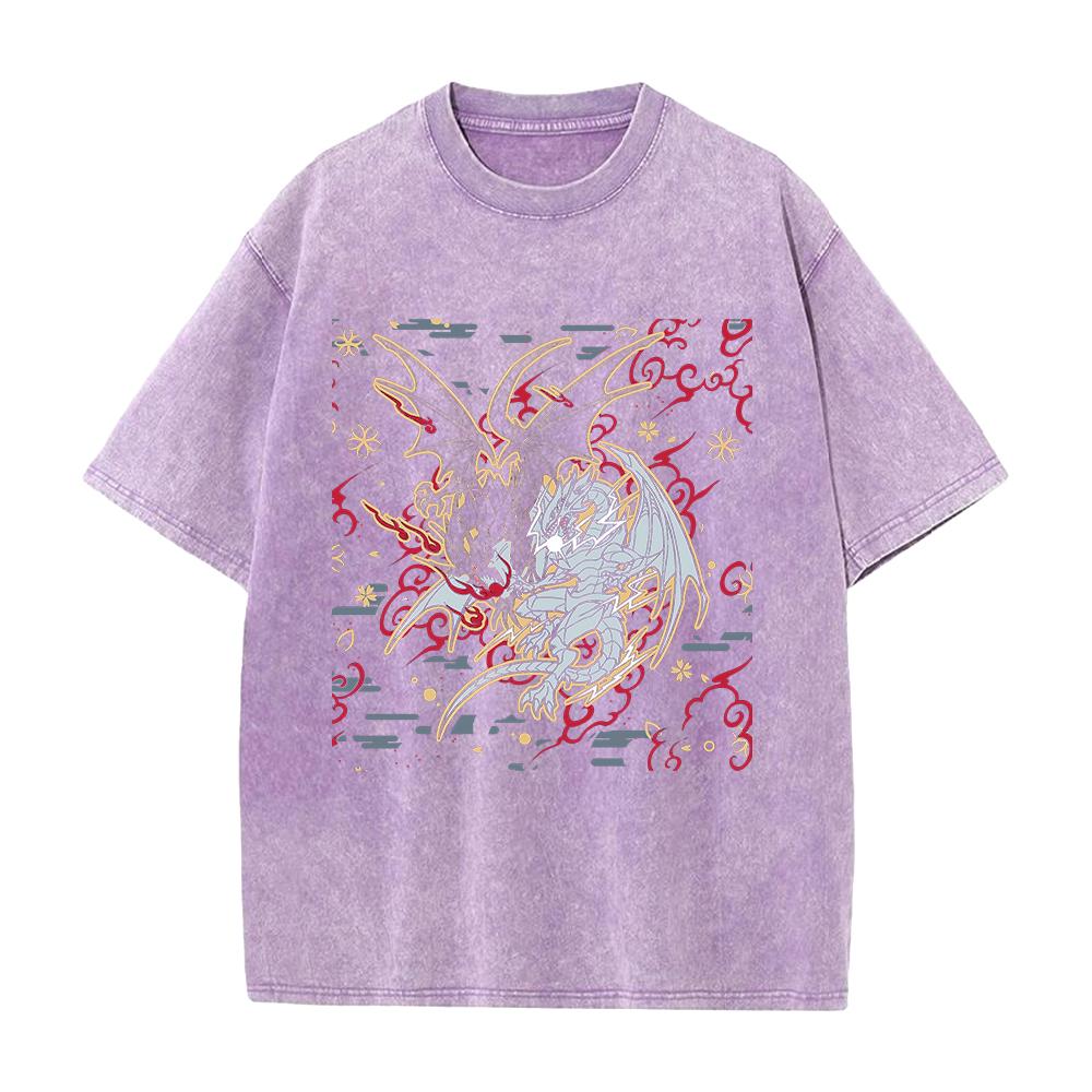 Harajuku Anime YuGiOh Tshirt Summer Short Sleeve Cotton Tee Shirt Gothic Yk Vintage Washed Oversized Tops Mens Clothing