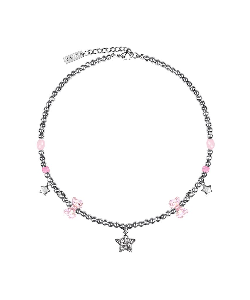 Vvv Star Ribbon Ball Chain Surgical Necklace