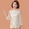 Mom's Spring 2026 Chiffon Blouse - New Chinese Style Fashion for Middle-Aged and Elderly Women