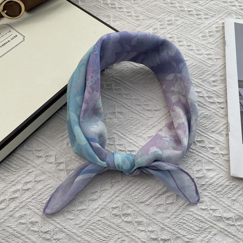 58*58cm Baumwoll-Quadrat-Schal Bandana, Kopfbedeckungen für Frauen, Kopftuch Taschentuch, Quadratischer Schal Stirnband, Vielseitige Schals für Frauen