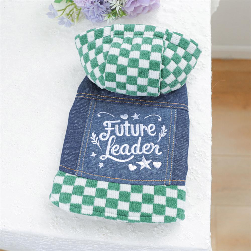 

Классическая клетчатая джинсовая одежда для маленьких собак, осенне-зимняя одежда для щенков, пальто с капюшоном, куртка, померанский шпиц, пудель, талисманы, одежда XS-suit 0.7-1.5kg