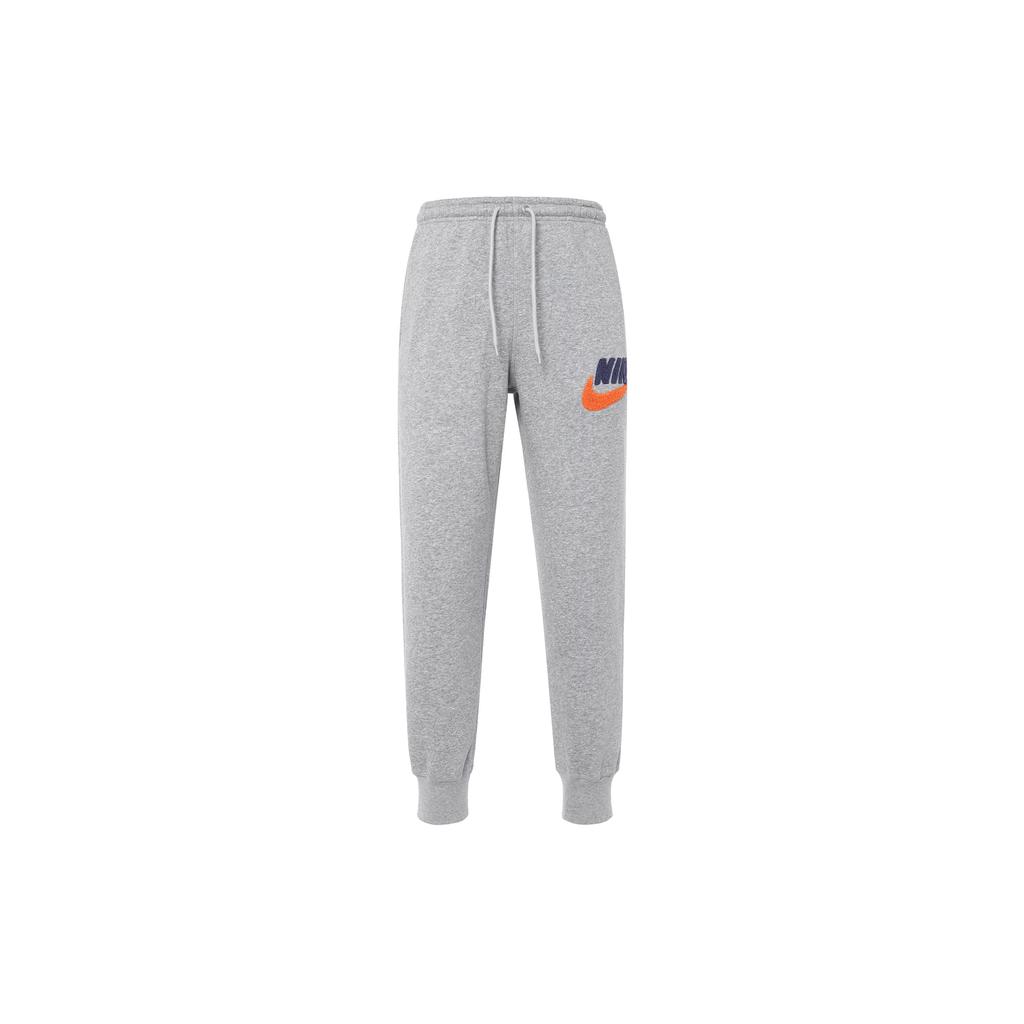 Nike Letter Logo Embroidered Drawstring Cuffed Knit Sports Pants Men Bottoms Gray FN3095-063