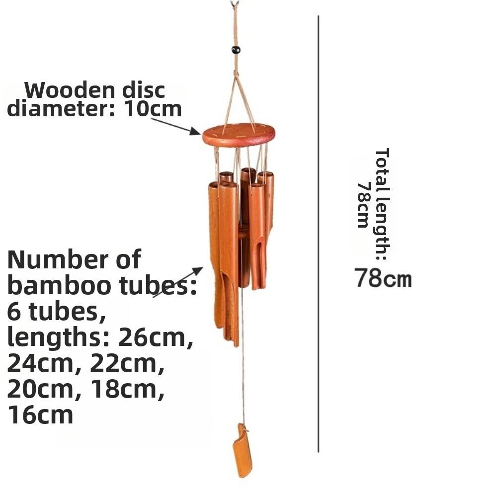 6 Röhren Bambus Windspiel Handgefertigt Garten Kunsthandwerk Neue Hängende Dekorationen Außen
