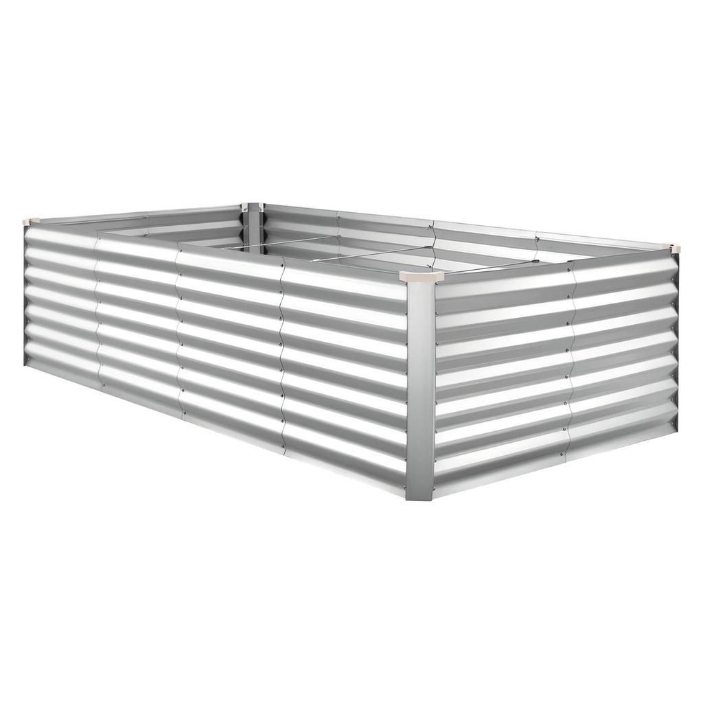 VEVOR Galvanized Raised Garden Bed, 2400 X 1200 X 620 Mm, Rectangular Metal Planter Box Kit Outdoor, Bottomless Elevated Planting Box with Gloves