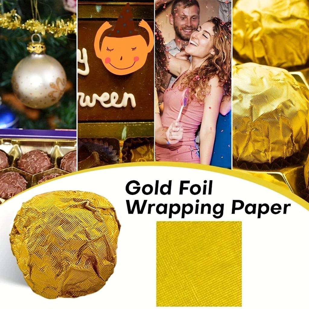 100Pcs-Chocolate Candies Wrapping Tin Paper DIY Baking Food Package Aluminum Foil Gifts Decoration Paper