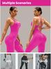 Women's Seamless Cross-Back Jumpsuit with Adjustable Straps for Fitness and Dance